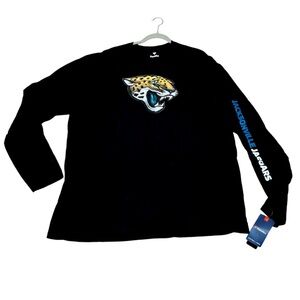 NWT Jacksonville Jaguars Big Head Logo Black Long Sleeve T-Shirt Men’s Size 3XL